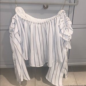 Off the shoulder bell sleeve top